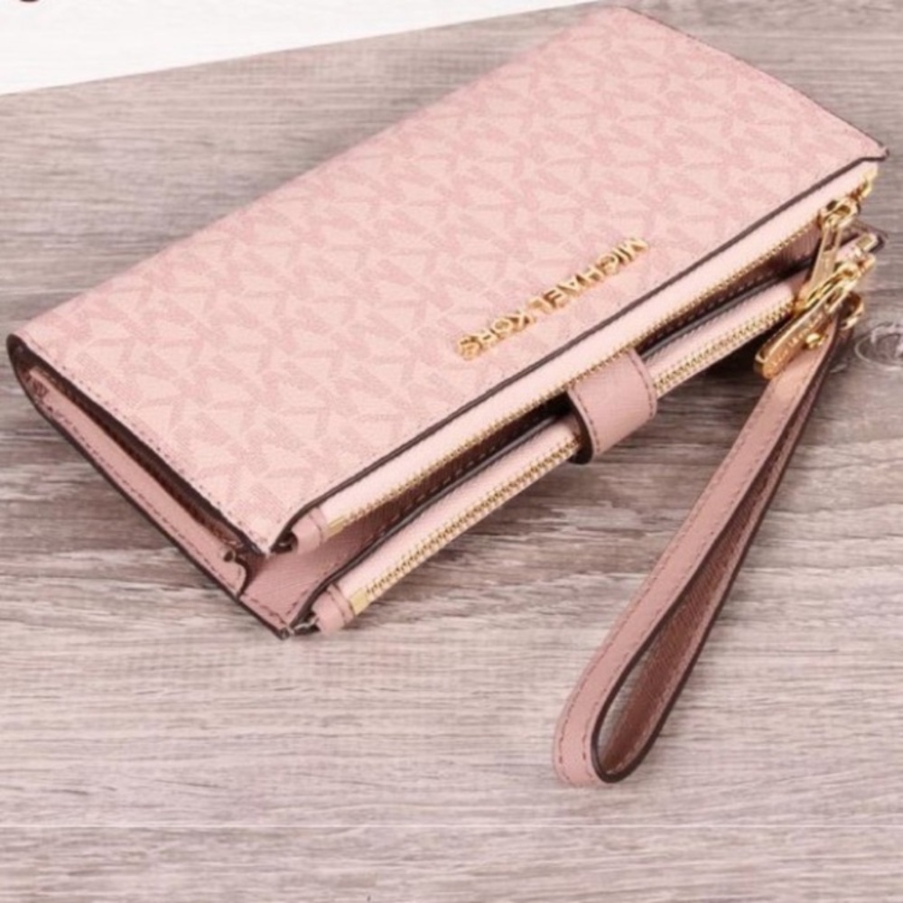 Michael Kors Jet Set Ballet (Pink) Double Zip Wallet NWOT - Picture 5 of 5